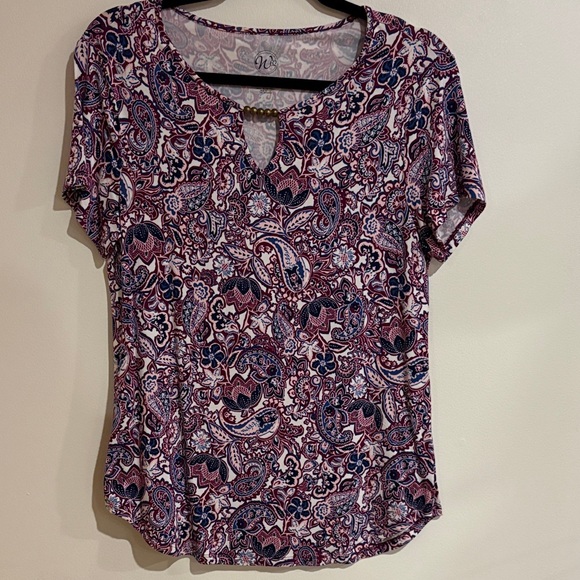 Westport 1962 Tops - Women's Paisley Short Sleeve Top - Multicolor
